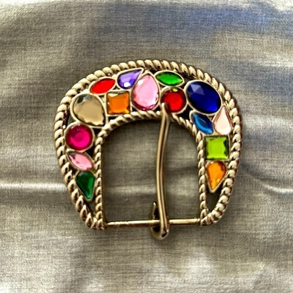 Belt Buckle Handmade up cycled repurposed gems Western large rockabilly cowgirl - Picture 1 of 6